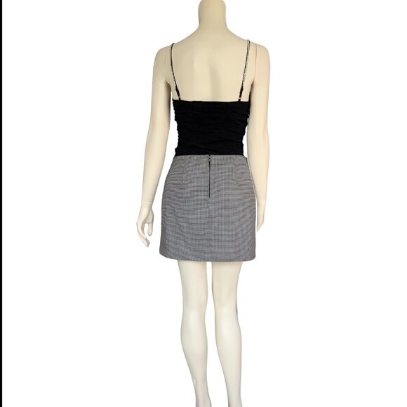 Vintage Jay Jacobs side-slit tailored pencil black & gray mini skirt - size 6 - Picture 4 of 11